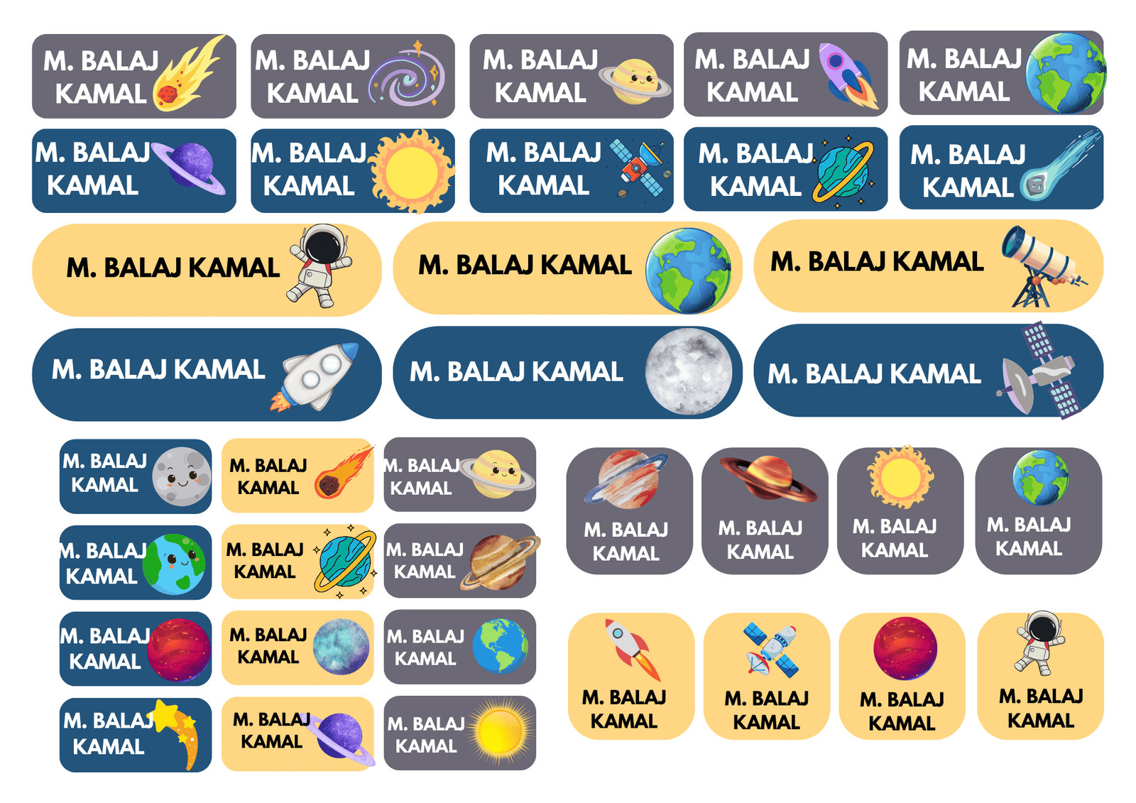 Name Labels Stickers- Customizable