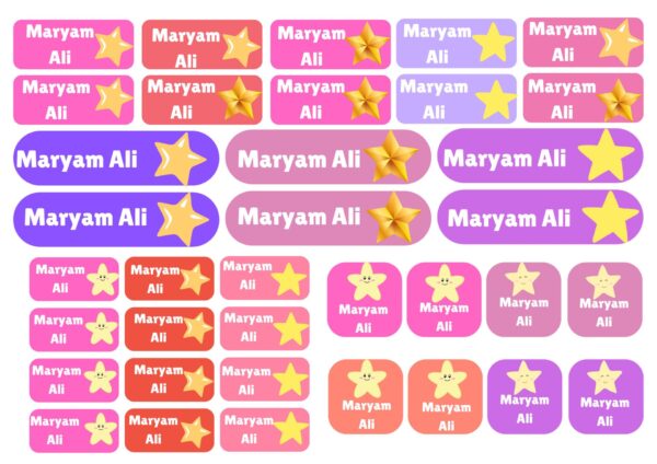 Name Labels for Girls - Cute Designs - Image 2