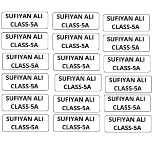 Water Proof Name Labels