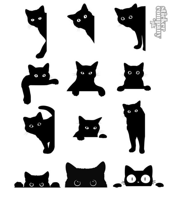 Cat Stickers for Laptop Sneaky Peeky Funny - Image 2