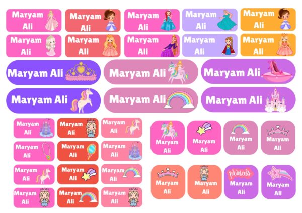 princess labels