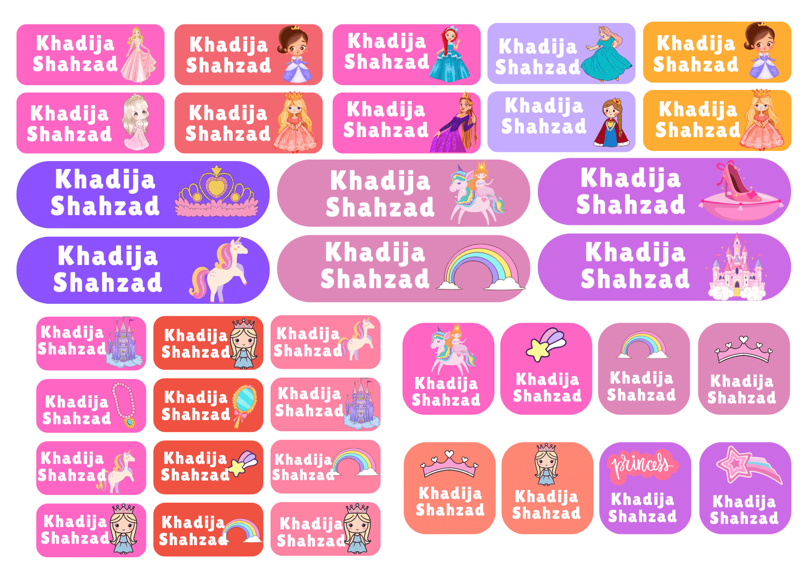 Name Labels for Girls - Cute Designs