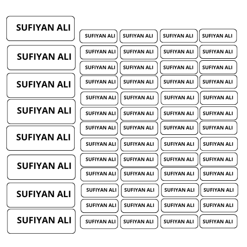 Simple Name Labels Water Proof 40 Stickers