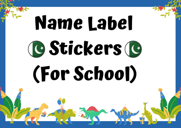 name label stickers for pakistani schools